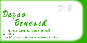 dezso bencsik business card
